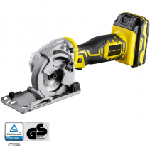 Resigilat - Mini ferastrau circular cu acumulator TROTEC PCSS 05-20 V, Acumulator 20V, Turatie mers in gol 3150 rpm