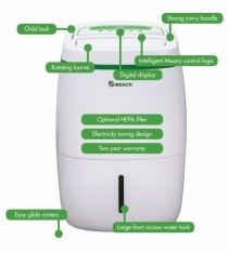 Dezumidificator cu consum redus de energie Meaco UK20L, 160 mc/ h, Pentru 55mp, Higrostat, Timer, Blocare copii