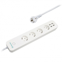 Prelungitor Smart WiFi AlecoAir G08-SP8S, 4 Porturi USB, 4 Prize AC, Control energetic, Timer, Programare saptamanala