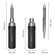 Surubelnita cu clichet TROTEC 9-In-1, Clichet 360°, Schimbare directie rotatie