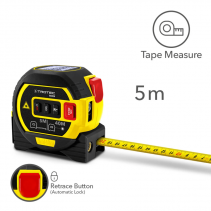 Distantier cu laser TROTEC BD8M, Domeniul de masurare 40 m, Functia Pitagora, Memory, Oprire automata, Display luminat