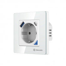 Priza de perete cu WiFi AlecoAir G40 White, Control vocal asistenti digitali, Telecomanda, USB-A, USB-C, Programare aplicatie