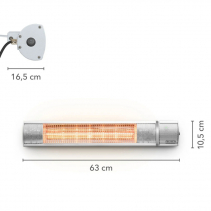 Radiator cu infrarosu IR 2050, Telecomanda, Putere 2000W, 3 Trepte de incalzire, Montabil pe perete, Protectie IP65