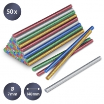 Set batoane cu sclipici de lipici fierbinte Trotec, 50 bucati, Ø 7 mm
