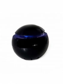 Purificator aer Buldair negru, Difuzor aroma, Ionizare, pentru 15mp, Consum 3W/h, Veioza, Filtrare cu hepa si carbune